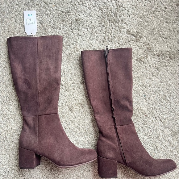 Time and Tru Suede Heeled Boots - Mauve - Picture 2 of 3